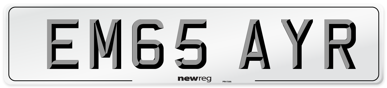 EM65 AYR Number Plate from New Reg